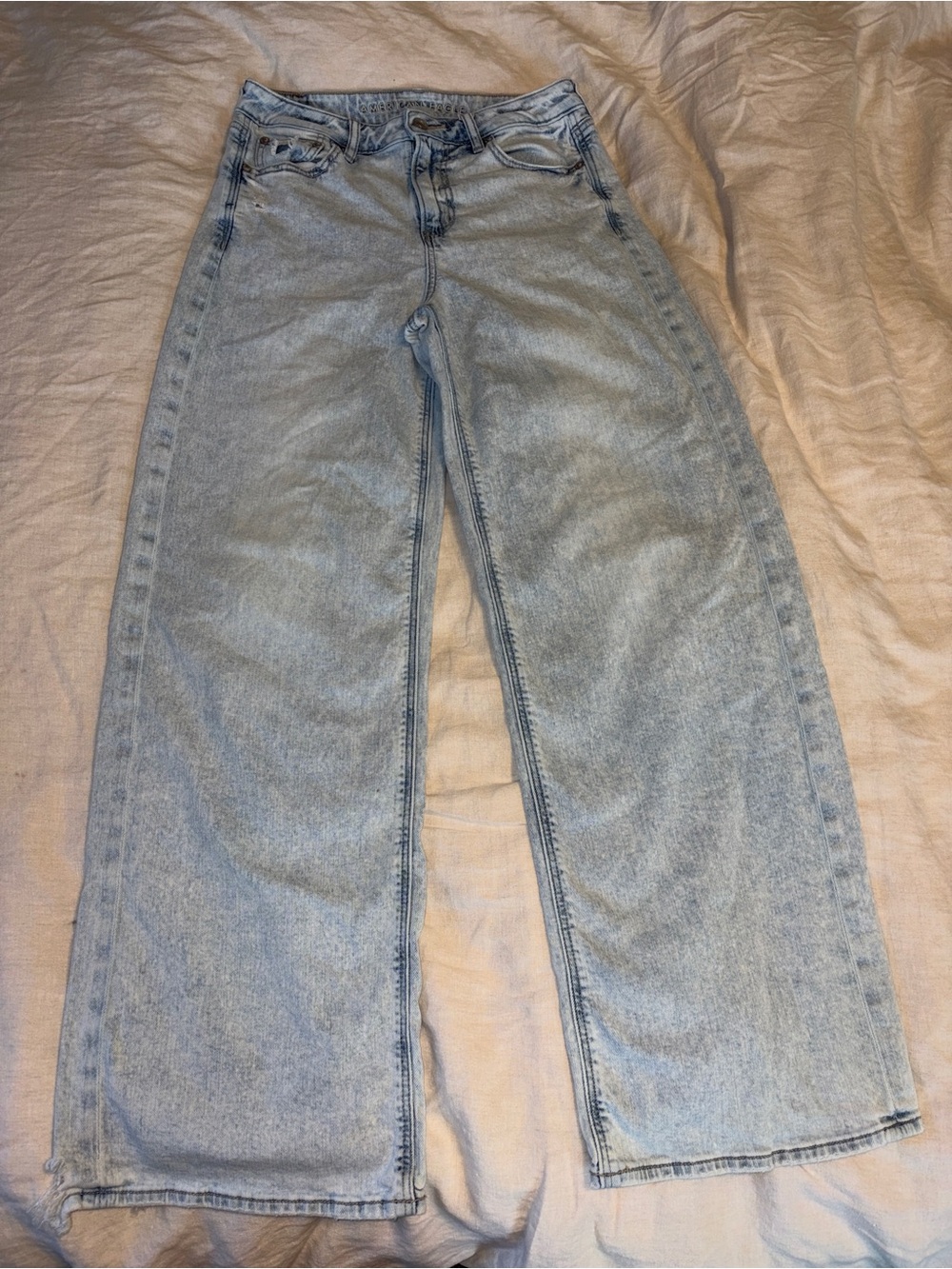 Women’s American Eagle Super high rise baggy wide leg jeans size 4Long - Picture 4 of 8